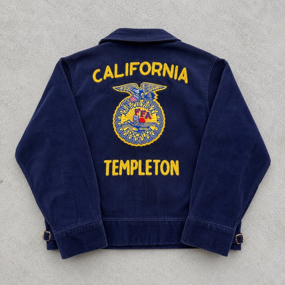 FFA California Templeton Navy Blue Corduroy Jacket 100-36 Workwear Zip Up